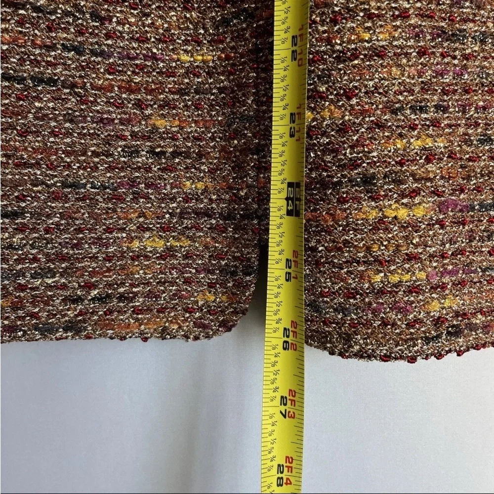 St John Couture Knit Suit Sz 14/16 Jacket Blazer Shimmer Gold Trim Luxury READ - Picture 13 of 16